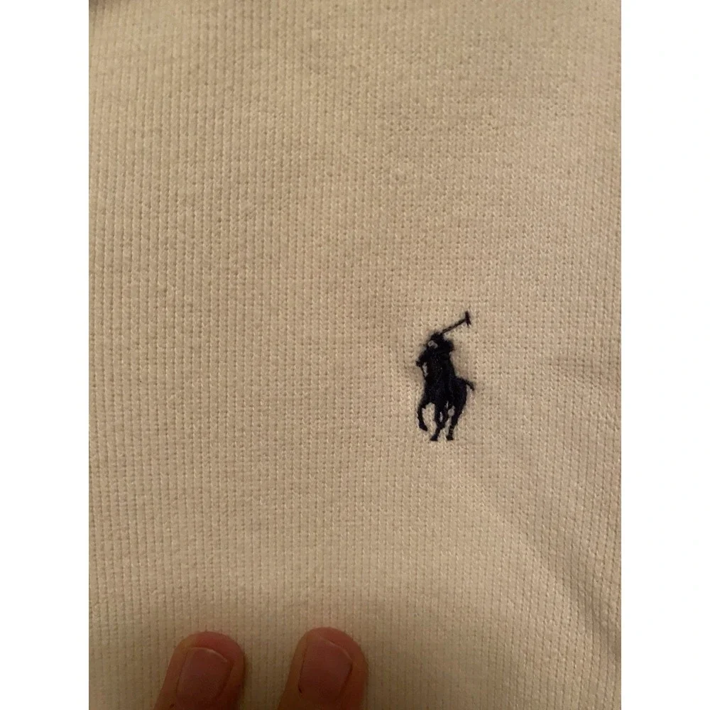 Polo Ralph Lauren Estate-Rib Quarter-Zip Pullover Men's XL Cream Flesh Pony Prep